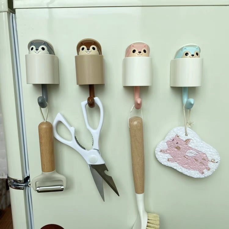Cute Squirrel Hook Refrigerator Magnets