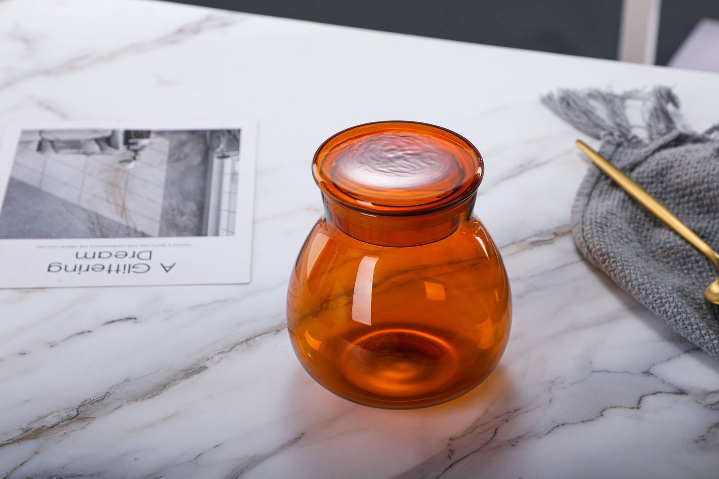 Amber Dark Glass Storage Jars琥珀色避光玻璃储存罐