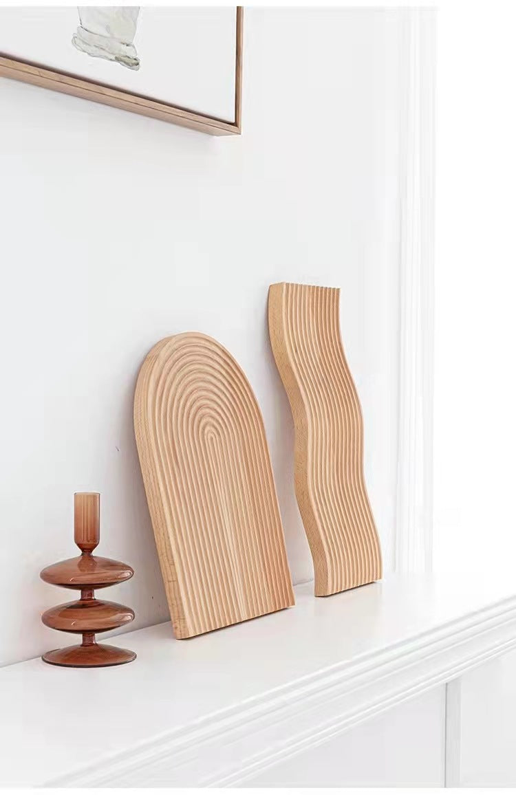 Wave Wood Plate 海浪水波纹香薰木质托盘