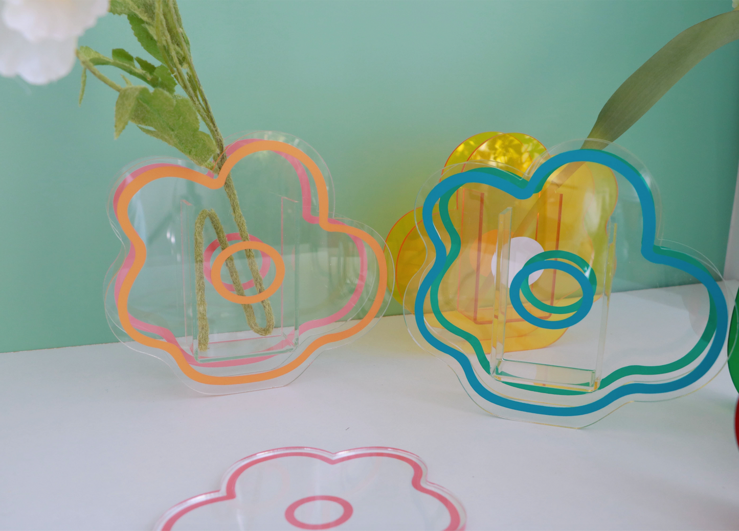 Pink Flower Acrylic Vase 粉色花花亚克力花瓶