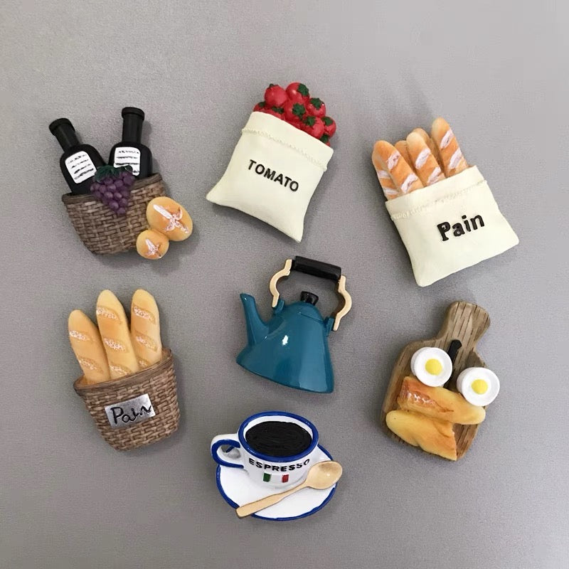 Handmade ins Style 3D Refrigerator Magnets-Bread Basket 手作北欧INS风3D创意冰箱贴-面包篮