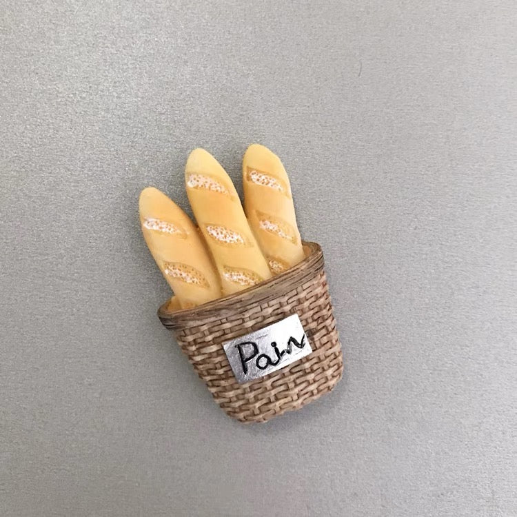 Handmade ins Style 3D Refrigerator Magnets-Bread Basket 手作北欧INS风3D创意冰箱贴-面包篮