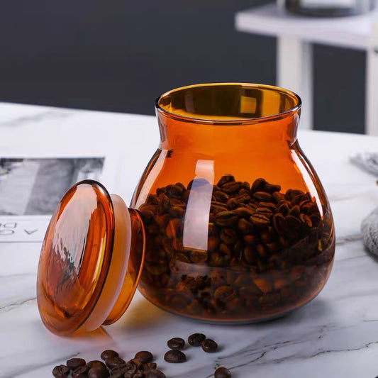 Amber Dark Glass Storage Jars琥珀色避光玻璃储存罐