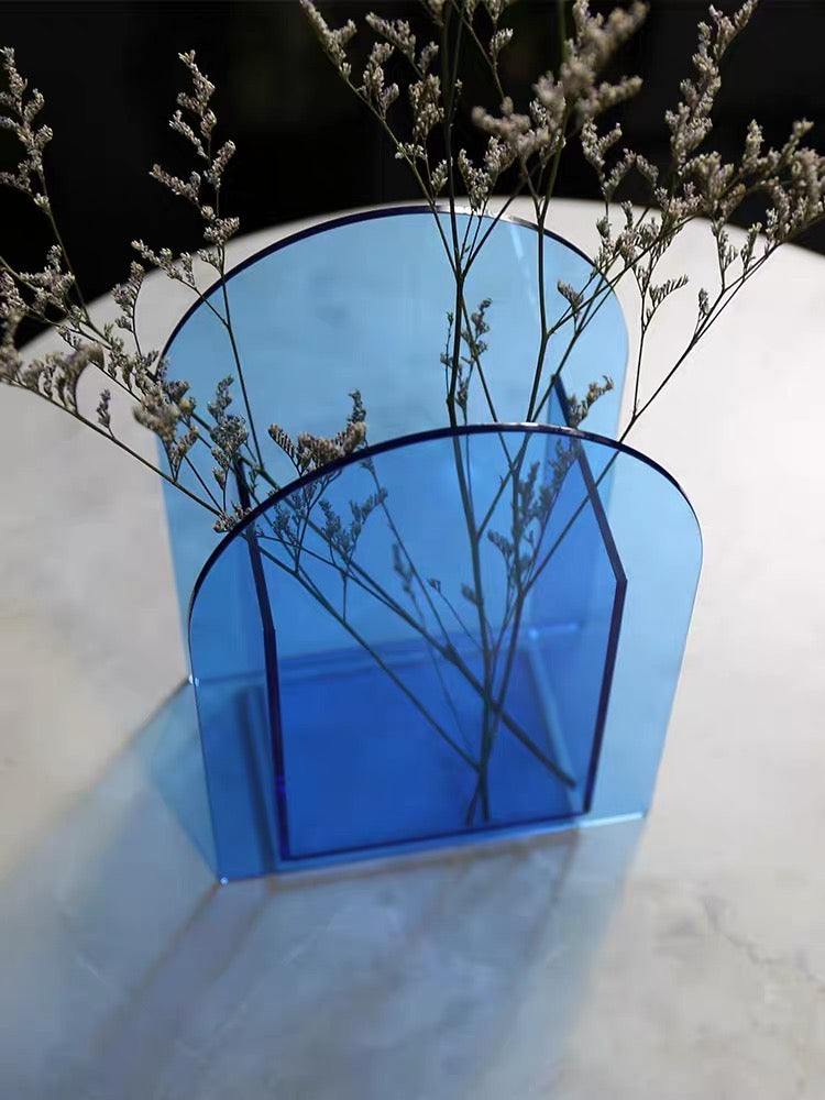 Azure Arch Acrylic Vase 蔚蓝色拱门亚克力花瓶 – modubeauty