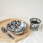 Vintage Black enamel Serveware set 复古黑色泼墨搪瓷餐具套装